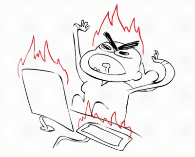A Black And White Drawing Of A Cartoon Character With Flames Coming Out Of His Head And Arms . GIF