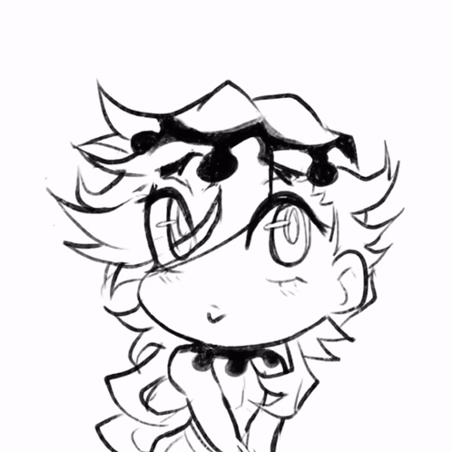 A Black And White Drawing Of A Cartoon Character With Glasses GIF