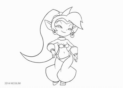 A Black And White Drawing Of A Cartoon Character With The Year 2014 Below It GIF