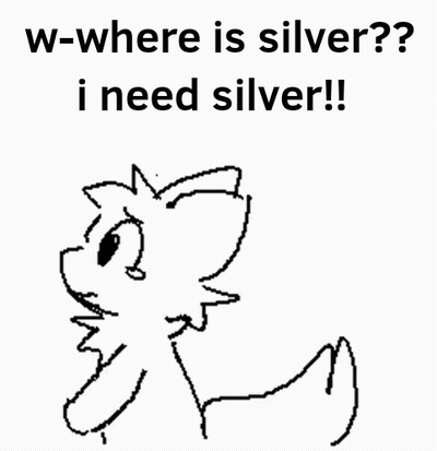 A Black And White Drawing Of A Cat Asking Where Is Silver . GIF