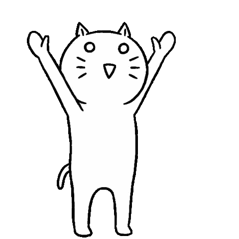 A Black And White Drawing Of A Cat Bending Over With The Words `` Thanks '' Written Above It . Sticker