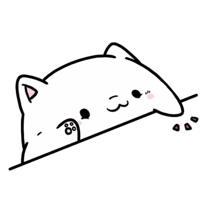 A Black And White Drawing Of A Cat Peeking Out From Behind A Wall . Sticker