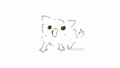 A Black And White Drawing Of A Cat 'S Face With A Swirling Eye GIF