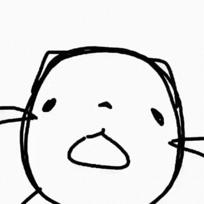 A Black And White Drawing Of A Cat 'S Face With A Triangle In The Middle . GIF