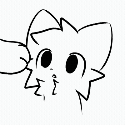 A Black And White Drawing Of A Cat 'S Face With Its Mouth Open GIF