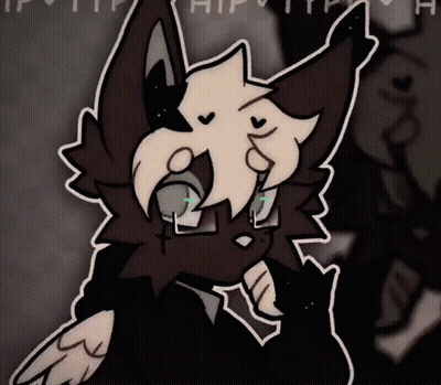 A Black And White Drawing Of A Cat With A Beard And Wings GIF
