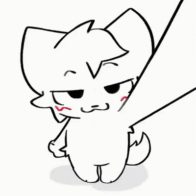 A Black And White Drawing Of A Cat With A Leash On Its Tail . GIF