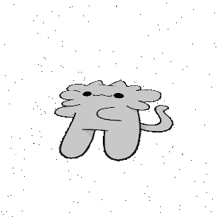 A Black And White Drawing Of A Cat With A Swirl Around Its Head Sticker