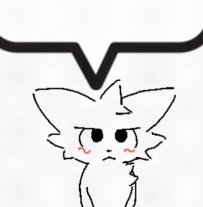 A Black And White Drawing Of A Cat With A V On Its Head GIF