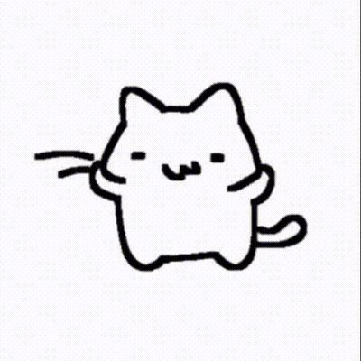 A Black And White Drawing Of A Cat With Big Eyes And A Funny Face . GIF
