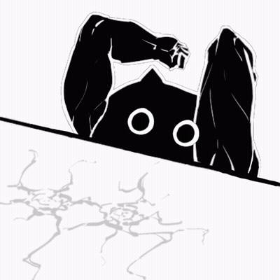 A Black And White Drawing Of A Cat With Blood Coming Out Of It GIF