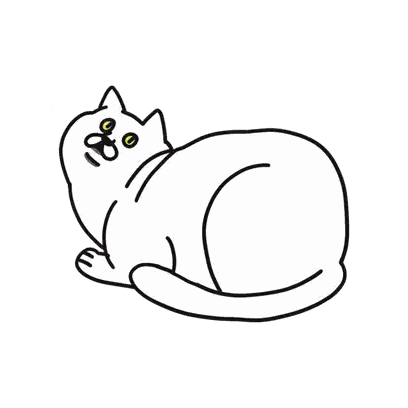 A Black And White Drawing Of A Cat With The Word Bye Above It . Sticker
