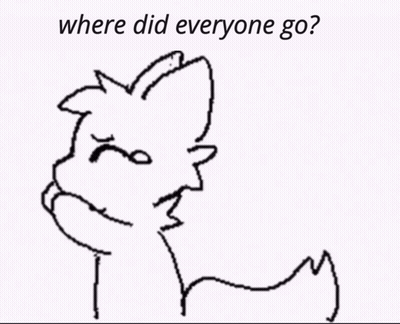A Black And White Drawing Of A Cat With The Words `` Where Did Everyone Go '' Below It . GIF