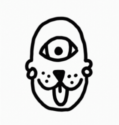 A Black And White Drawing Of A Dan And Flow Logo GIF
