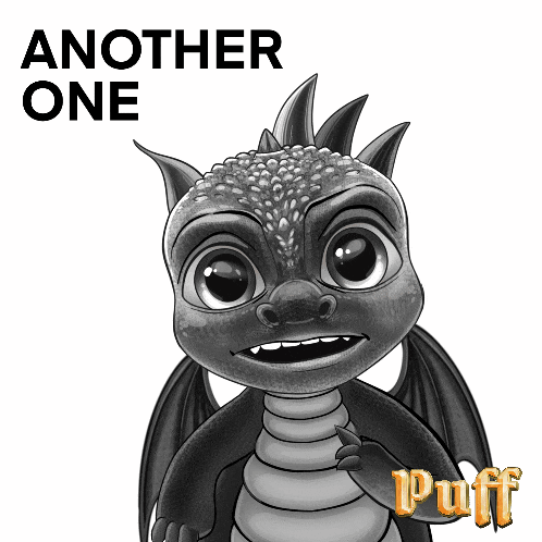 A Black And White Drawing Of A Dragon With The Words Another One Below It GIF