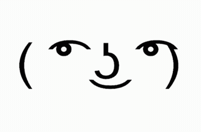 A Black And White Drawing Of A Face With A Smile On It GIF