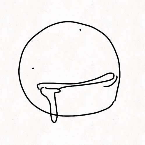 A Black And White Drawing Of A Face With A Tear Coming Out Of Its Mouth GIF