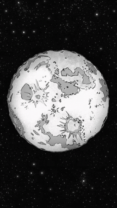 A Black And White Drawing Of A Full Moon GIF