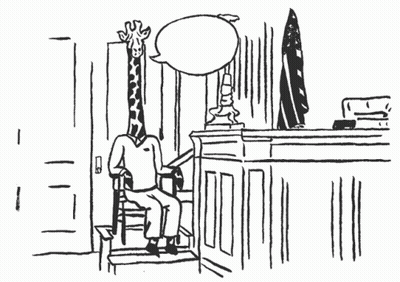 A Black And White Drawing Of A Giraffe With A Speech Bubble That Says " I Plead The Fifth " GIF