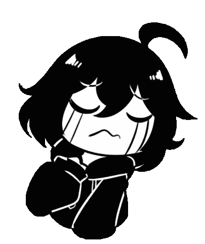 A Black And White Drawing Of A Girl Crying With Her Eyes Closed And A Choker . Sticker