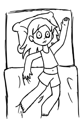 A Black And White Drawing Of A Girl In A Bed With The Words It Shall Not Come GIF
