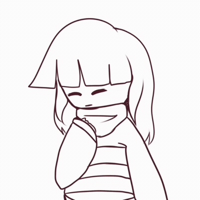 A Black And White Drawing Of A Girl Wearing A Scarf GIF