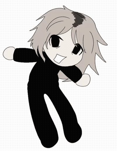 A Black And White Drawing Of A Girl With A Ponytail GIF