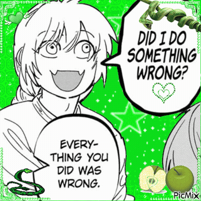 A Black And White Drawing Of A Girl With A Speech Bubble That Says " Did I Do Something Wrong " GIF