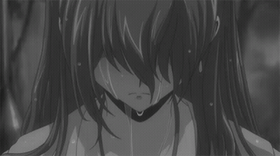 A Black And White Drawing Of A Girl With Long Hair GIF