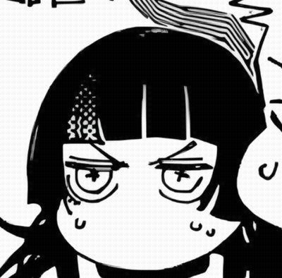 A Black And White Drawing Of A Girl With The Words ' Hahaha Oh N Good Shut Up ' Written On It GIF