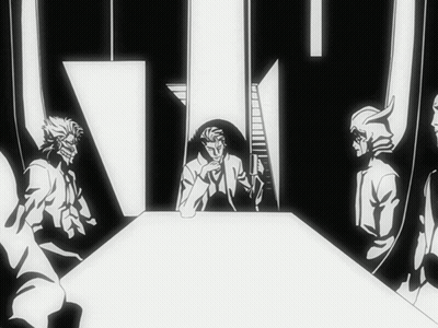 A Black And White Drawing Of A Group Of People GIF