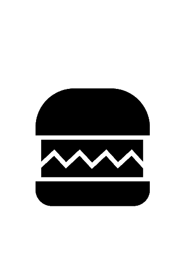 A Black And White Drawing Of A Hamburger With A Hole In The Middle . Sticker