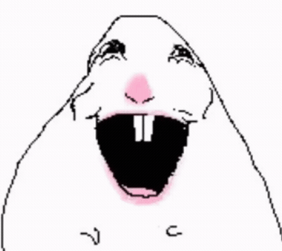 A Black And White Drawing Of A Hamster 'S Face With A Sad Look On Its Face . GIF