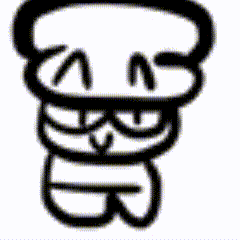 A Black And White Drawing Of A Letter B With A Smiley Face GIF