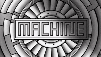 A Black And White Drawing Of A Machine With A Circular Pattern . GIF