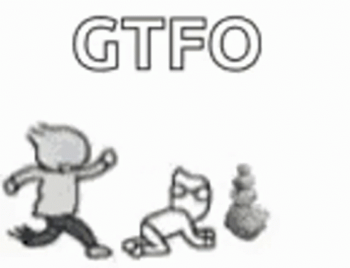 A Black And White Drawing Of A Man , A Cat , And A Rock . GIF