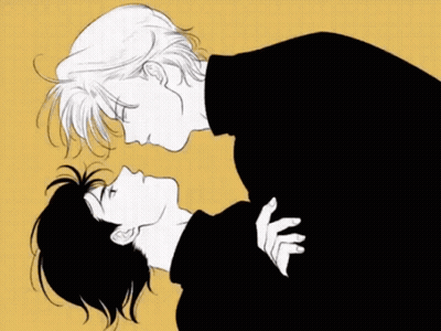A Black And White Drawing Of A Man And Woman GIF