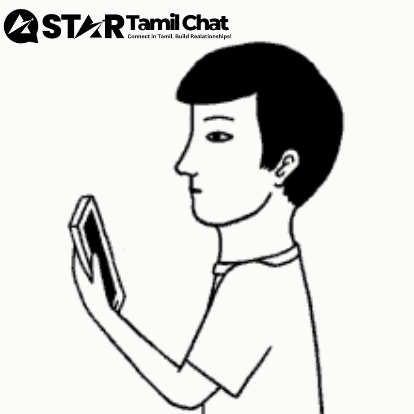 A Black And White Drawing Of A Man Covering His Mouth While Looking At His Phone GIF