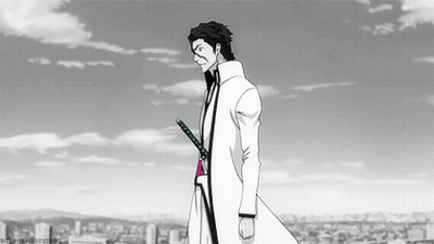 A Black And White Drawing Of A Man Holding A Sword In His Hand . GIF