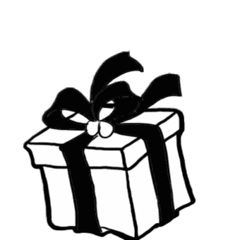 A Black And White Drawing Of A Man In A Box With The Words Happy Birthday Sticker