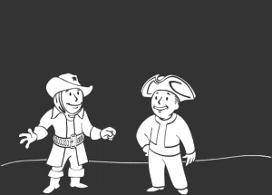 A Black And White Drawing Of A Man In A Cowboy Hat Giving Another Man A Thumbs Up GIF