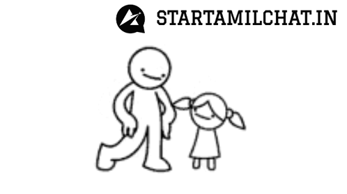 A Black And White Drawing Of A Man Kicking Another Man With The Words Starttamilchat.in Below It GIF