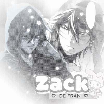a black and white drawing of a man named zack de fran