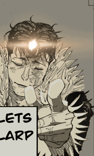 A Black And White Drawing Of A Man Pointing At The Camera With The Words " Ets-Larp " Below Him GIF