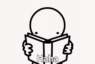 A Black And White Drawing Of A Man Reading A Book With The Words " I Can 'T Read " Written Below Him GIF