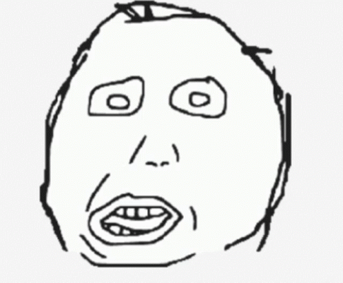A Black And White Drawing Of A Man 'S Face With A Smiley Face GIF