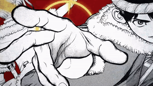 A Black And White Drawing Of A Man 'S Hand Reaching Out GIF