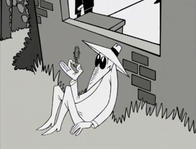 A Black And White Drawing Of A Man Sitting On The Ground Holding A Microphone GIF