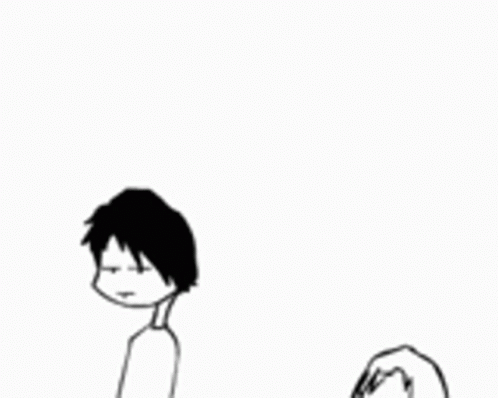 A Black And White Drawing Of A Man Standing Next To A Monster With The Word Rawr Written On It . GIF