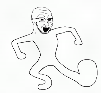 A Black And White Drawing Of A Man Wearing Glasses . GIF